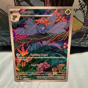 Pokemon Gloom art rare Card - Blue, Green, Purple